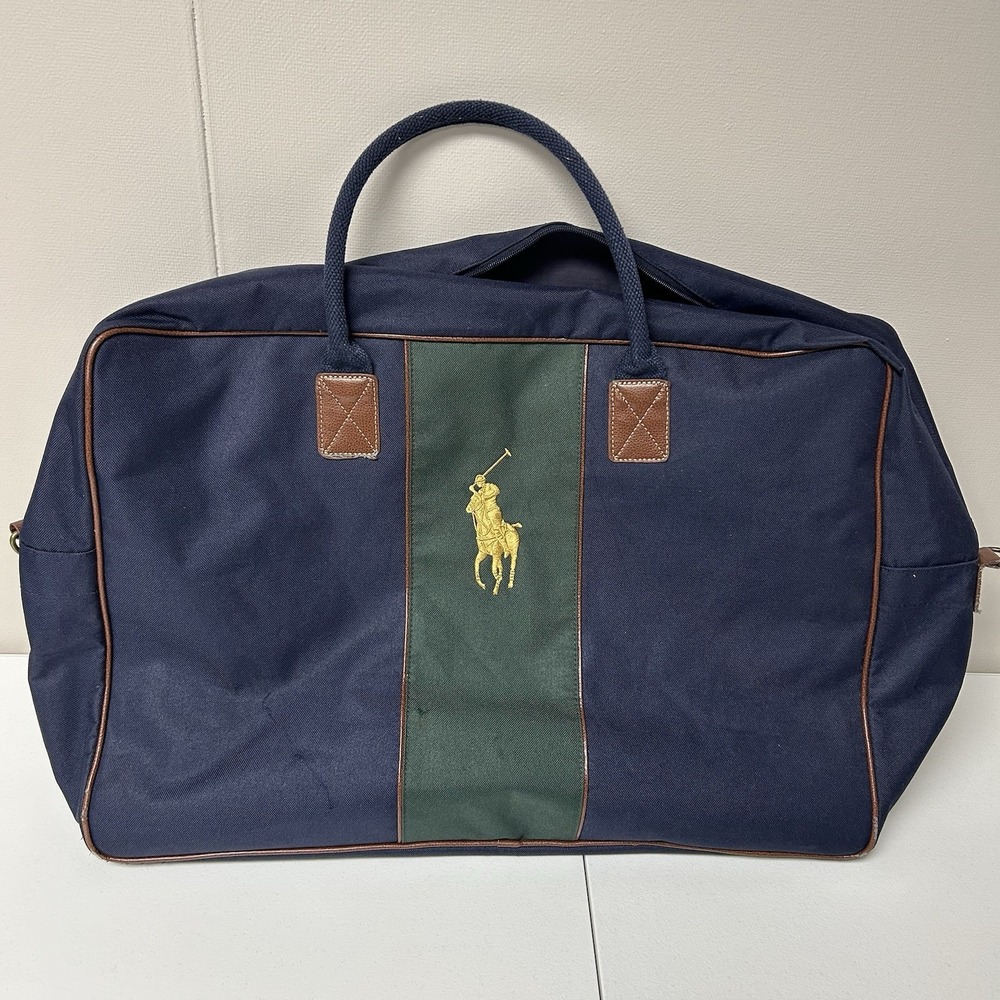 Polo Ralph Lauren Fragrances Travel Bag Weekender Duffle Navy Green Pony Logo